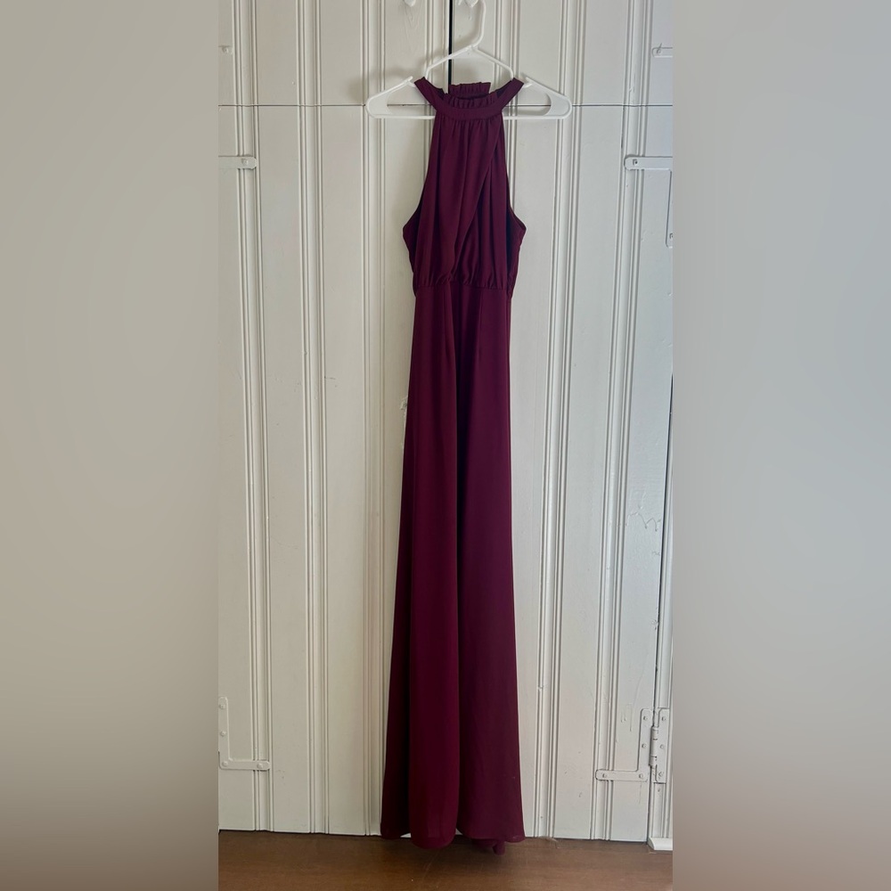4SI3NNA Burgundy Maxi/Bridesmaid Dress